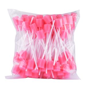 100 stks Disposable orale Swabsticks Unflavored Care Sponsen Swabs Foam Sputum Spons Stick voor medisch gebruik Gratis schip