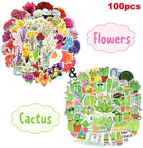 100 PCS Fleurs Cactus Autocollants pour enfants Toys Give Gift Plant animal Sticker Funny For Scrapbook ordinateur portable Luggage Waterbottle Decor 2186291