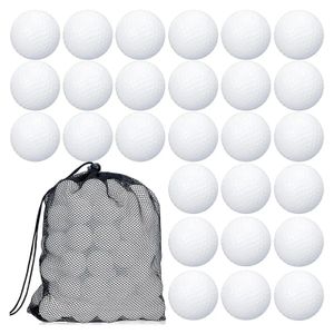 100 pc's golfoefening bal holle golfbal training golfballen met mesh drawstring opbergzakken voor training 240301