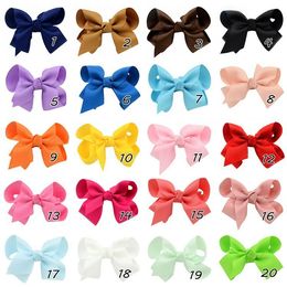 100 pcs coréens 3 pouces Grosgrain Ribbon Sobows Baby Girl Accessories avec Clip Boutique Hair Bows Hairpins Hair Ties A76