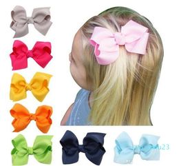 100 stks Koreaanse 3 INCH Grosgrain Lint Hairbows Baby Meisje Accessoires Met Clip Boutique Haarelastiekjes Haarspelden Haar banden HD