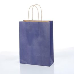 100 pièces papier Kraft commerce de détail marchandises sacs cadeaux de fête 8 "x 4" x 11 "avec poignées en corde Burim