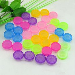 100 pcs / lot étui à lentilles de contact plusieurs couleurs double boîte double étui lentille trempage usine directement s249U