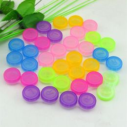 100 pcs / lot étui pour lentilles de contact plusieurs couleurs double boîte double étui lentille trempage usine directement s209O