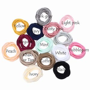 Bandeaux en Nylon fin et Super doux, 100 pièces/lot, 6mm de largeur, bandeau élastique en Nylon, accessoires pour cheveux, couvre-chef pour femmes et filles, vente en gros