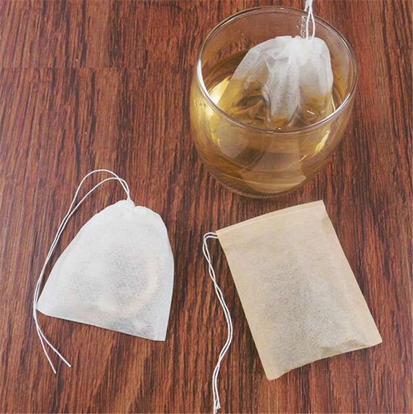 100 Pcs/Lot sachets filtre à thé papier bois naturel sachet à thé jetable infuseur à thé sac vide avec cordon pour herbes café