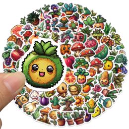 100 PCS Mini Enfants Autocollants Pixel Fruits Légumes Pour Voiture Bébé Scrapbooking Crayon Cas Journal Téléphone Ordinateur Portable Planificateur Décor Livre Album Jouets DIY Stickers