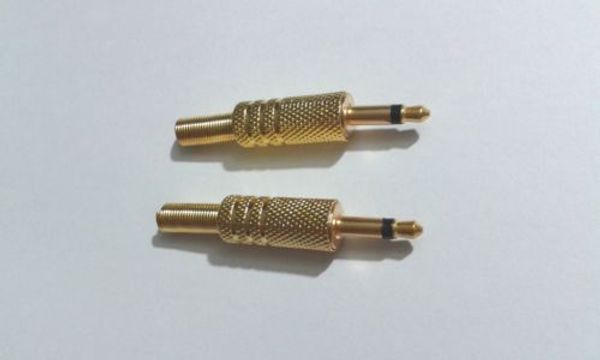 Connecteurs Audio MONO mâle, 100 pièces, or 1/8 3.5mm à souder