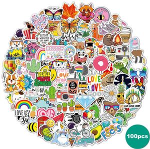 100 PCS of Colorful Cute Aesthetic VSCO Waterproof Stickers Skin Protectors for Laptop Computer Water Bottle and Phone
