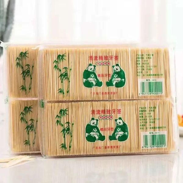100 pcs de palillo de dientes de bambú natural cuestas de bambú dentales de madera para productos para el hotel de restaurantes para el restaurante Herramientas