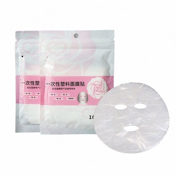 100 pcs film plastique soins de la peau masque nettoyant pour le visage complet masques jetables en papier 61wC #