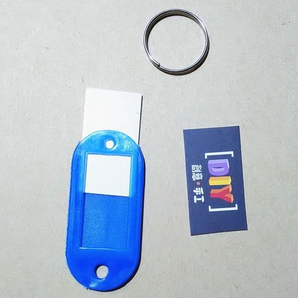 100 stuks PVC Kristal Plastic Sleutel ID Label Tags Kaart Splitring Sleutelhanger Sleutelhanger Nieuwe collectie Diverse Rood Roze Groen Blauw Geel Modieus