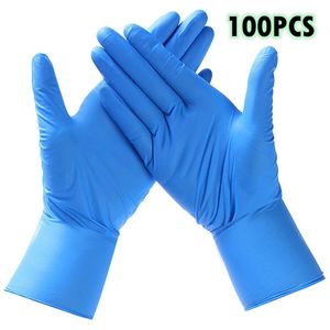 100 Uds guantes desechables de cocina de examen de limpieza de nitrilo mecánico cómodo de goma 201021