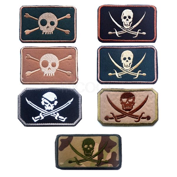 100 PCS Sceaux Pirate Crâne Broderie Patch Militaire Moral Patch Tactique Emblème Badges Appliques Patchs Brodés En Gros