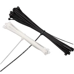 100 STUKS Zelfborgende nylon kabelbinders, zwart, wit, klein, medium, groot type, binddraad, kabel met consolidatielijn