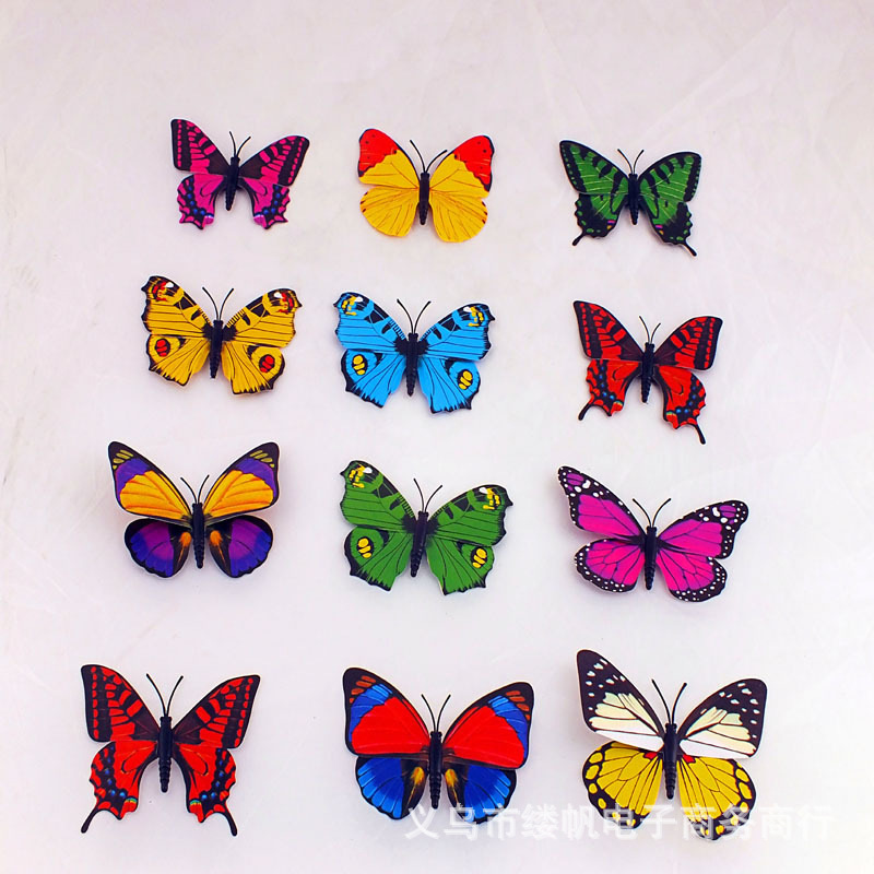2015 magneti frigorifero 100 pezzi di piccole dimensioni colorate simulazione tridimensionale a farfalla a farfalla decorazione per casa frigorifero spedizione gratuita