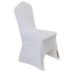 100 PCS Couvertures de chaise de mariage en polyester blanc universel pour les mariés pliage pliant El décoration décoration entièrement 2601509