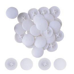 100 pcs Boulons d'écrouse en plastique blanc Cover d'étanchéation de roue excentrique de 17 mm COUVERTURE DÉCORATIVE 3 IN1 Vis à vis Vis