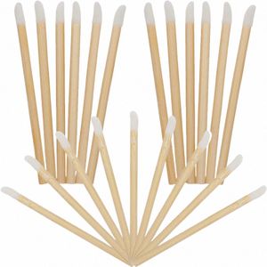 100 pcs en bois pinceau à lèvres maquillage baume applicateur fard à paupières brillant baguette applicateurs de rouge à lèvres avec poignée O1ui #