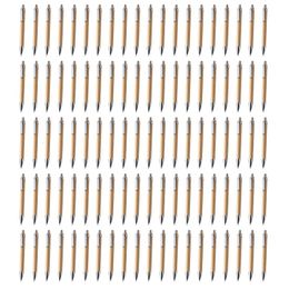 100 PcsLot Bambú Bolígrafo Stylus Contacto Oficina Suministros Escolares Bolígrafos Escritura Regalos 231220