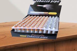 100 PCSLOT Cigarette Shape Fumer Pipes 78 mm 55 mm Mini Hand Tobacco Pipe à tabas