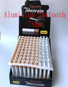 100 PCSLOT Metal Aluminium Cigarette Shape Fumer Fumer Pipes Sawtooth Aluminium ALLIAL PIPE Une batte de frappeur pour outils d'herbes de tabac Acces8570529