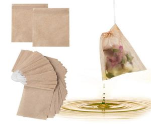 100 PCSlot Tea Filter Bags Koffie Tools Natuurlijke ongebleekte papieren zeefsels met trekkoord voor los Leaf4082387