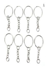 100 PCSset Silver Key Chains en acier inoxydable Cercle en alliage Diy 25 mm Cortes de 25 mm 3 styles Bijoux Keychain Key Ring Accessoires 2784453