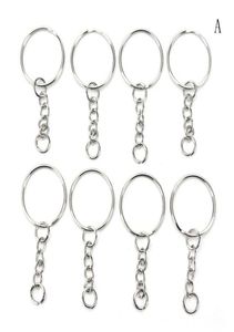 100 PCSset Silver Key Chains en acier inoxydable Cercle en alliage Diy 25 mm Cortes de 25 mm 3 styles Bijoux Keychain Key Ring Accessoires 2784453