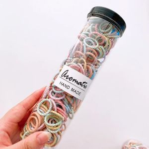 100 piezas/set Bandas de cabello elástica para niñas Accesorios para el cabello para el cabello para niños Anillo de cabello para niños Surcas de cabeza de cuerda excluyendo botellas