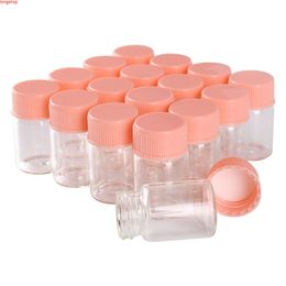 100 stuks 6 ml 22 * ​​35mm glazen flessen met roze plastic deksels Spice potten parfum fles kunst ambachtsgoods