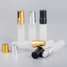 100 Unids / lote 5ml Mini Botellas de Spray de Perfume Froste Glass Atomizer Portable Travel Cosmetic Container Vncpj