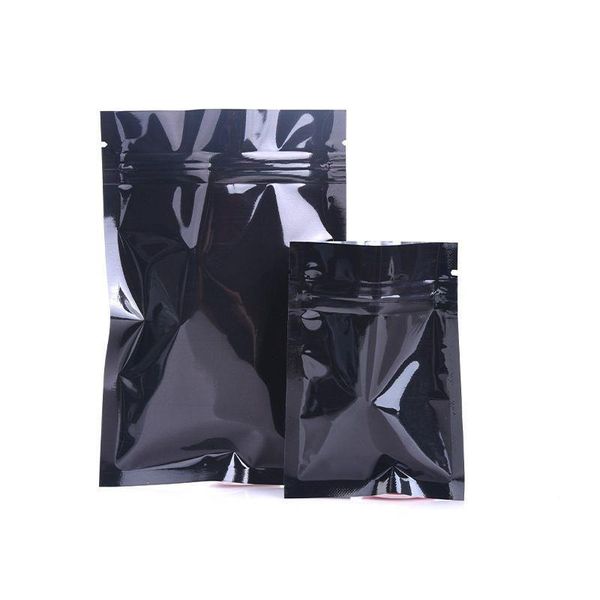 100 Pièces Sacs Noir Mat Refermables Mylar Fermeture À Glissière Sacs D'emballage De Stockage Alimentaire pour Zip Feuille D'aluminium Serrure Emballage Pochettes Sacs Tt Krnd