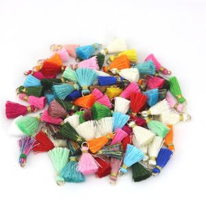 100 pièces pack petit gland Vintage frange en cuir pour Purl macramé bijoux à bricoler soi-même porte-clés sangles de téléphone portable pendentif or hat248s