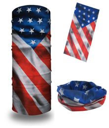 100 Polyester Scailless Nou Tube Protection du vélo de vent Multifonctionnel de drapeau américain masque Bandana9587973