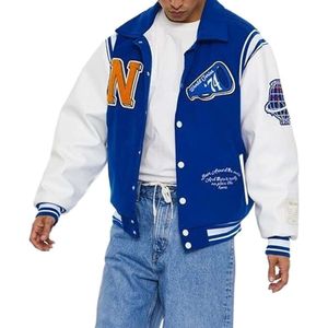 100% poliéster Shell teñido largo spandex hombres sólido tejido utilidad Varisty Letterman deportes chaqueta de béisbol para hombre con bordado 64