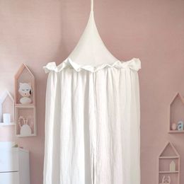 100% coton mousseline à 100% auvent avec des fioritures Baldachin pour Kids Room240327