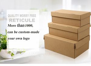 100 psc verschillende maten bruin verpakking ambachtelijke papieren doos voor schoenen kleding handgemaakte geschenk pakket mailing box schoenen dozen