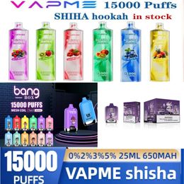 100% Puff 15000 VAPME SHISHA PUSPE 15K HOWAH 15000 PUFFS Disposable Dispositif de vape Disponage POD 25ML REPHARGE PREFILE