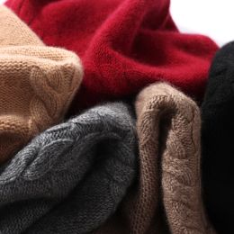100% pur cachemire bonnet pour femmes tricot tricot en hiver