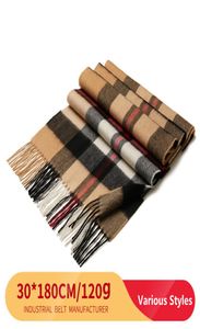100 écharpe épaisse en cachemire pur avec gland pour hommes et femmes en automne l'hiver le plaid commercial de la mode 9375097