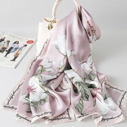 100% pure zijden sjaal voor vrouwen echte wraps en sjaals dames print pashmina vintage sjaals natuurlijke foulard femme 240429