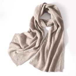 100% Pure laine longue écharpe femmes tricoté hiver automne minimaliste Wrap Hijabs chaud doux cachemire Pashmina châle cou plus chaud femme 240123