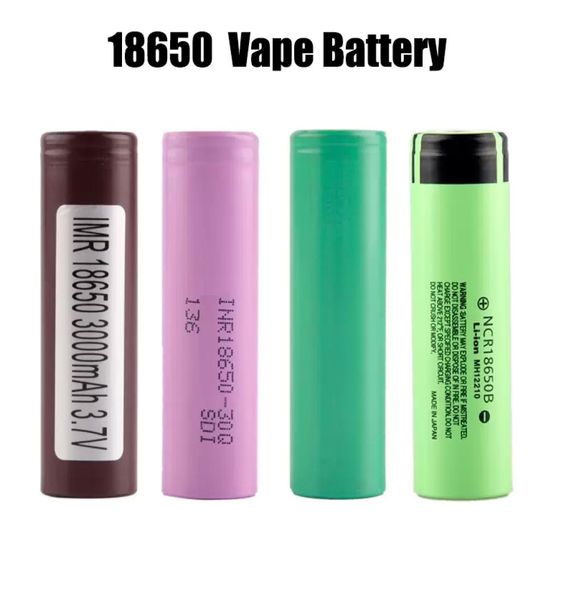 100 Qualité Hg2 18650 Batterie 3000mAH NCR18650B 3400mAH 25R 30Q VTC5 VTC6 37V MAX 2500MAH 2600MAH 30A 40A IMR Lithi344671 IMR IMR