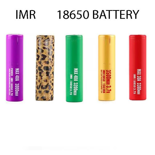 100% calidad IMR 18650 batería 3000mah 3200mah 3300mah 3500mah 3.7V 30A 40A 50A baterías de litio recargables con estampado de leopardo dorado
