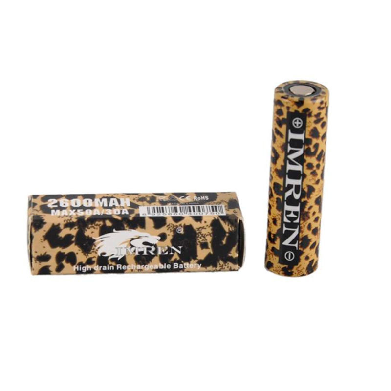 100% Qualität IMR 18650 Batterie 3000mah 3300mah 3500mah 3.7V 30A 50A rotes Gold Grün Leopardendruckaufladbarer Vape Box Mod Power Lithium Batterie