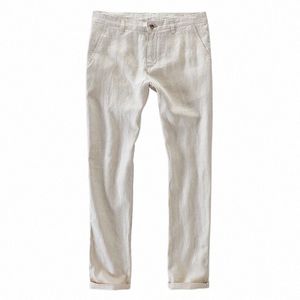 100% Kwaliteit Puur Linnen Casual Broek Mannen Merk Lg Broek Mannen Busin Fi Broek Voor Mannen Pantales Pantali Un Pantal p6kh #