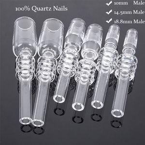 100% Quartz Nails 10mm 14mm 18mm Mâle Joint Fumeur Accessoires TUBE Mini Nectar Collector Banger Nail Quartz Conseils Dab Paille GQB19