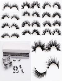 100 réels de cheveux de vison 3D cils entier de style biseau faux cils naturels croix épais dramatiques longs extension cils moelleux Vol6794404