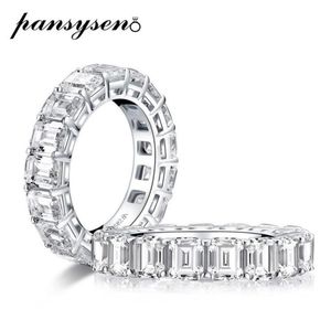 100 Real 925 Sterling Silver Emerald Cut Créé Missanite Diamond Engagement Anness de mariage Femmes Fine Bijoux Anneau Cluster6924951